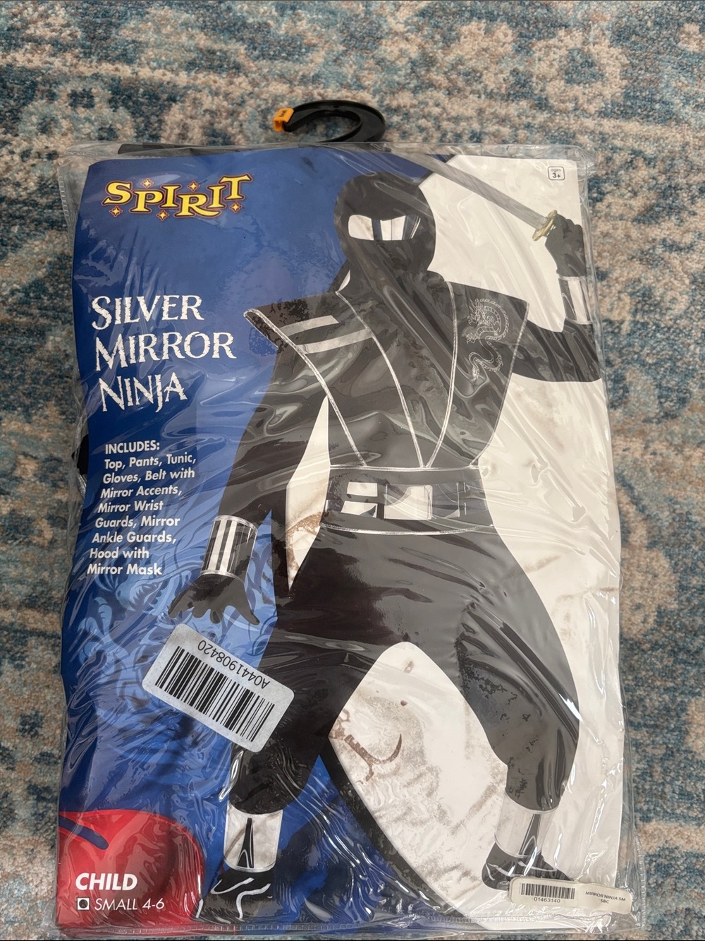 Spirit Silver Mirror Ninja Kids Costume - Silver & Black
